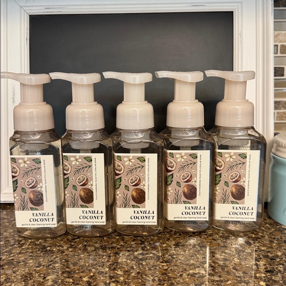 Bath & Body Works Vanilla Coconut Foaming Hand Soap Lot of 5